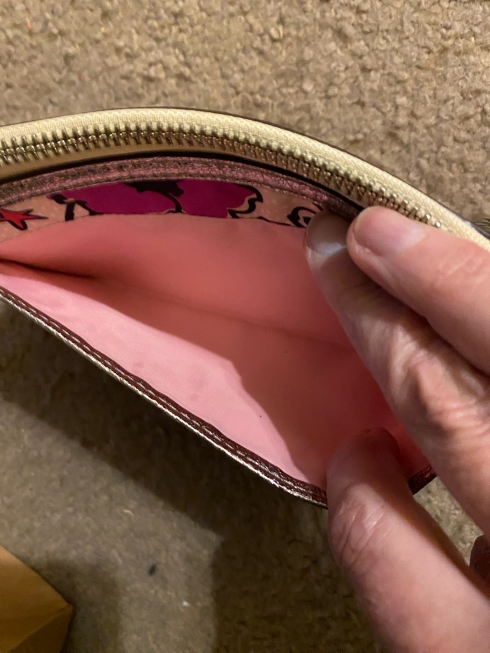 Coach Poppy Pink and Metallic Floral Wristlet Clutch - Picture 4 of 7